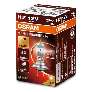 SET DE 2 Bombillas para coche NIGHT BREAKER H7 PX26d/55W/12V - Osram