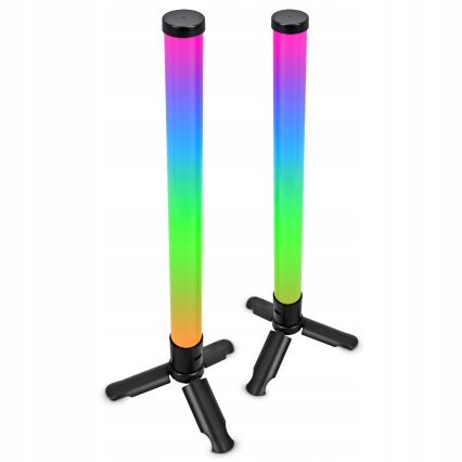 Set de 2 lámparas de sobremesa regulables LED RGBIC, 5W/5V, negras + mando a distancia