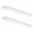 Set de 2 luces LED recargables para muebles con sensor de movimiento y sensor crepuscular VIRO LED/1,2W/3,7V 800 mAh 3000/4000/6500K 30 cm blanco