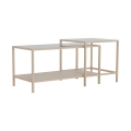 Set de 2 mesas de centro SARON 90x50 cm gris/transparente