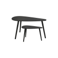 Set de 2 mesas de centro SOLE 60/80 x 30/40 cm negras