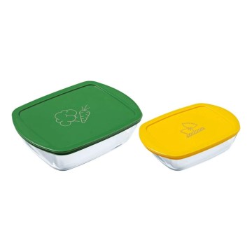 Set de 2 recipientes de vidrio para alimentos PYREX 1,2/2,5 l