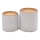 Set de 2 taburetes AVIKO Ø 38/45 cm, gris/beige