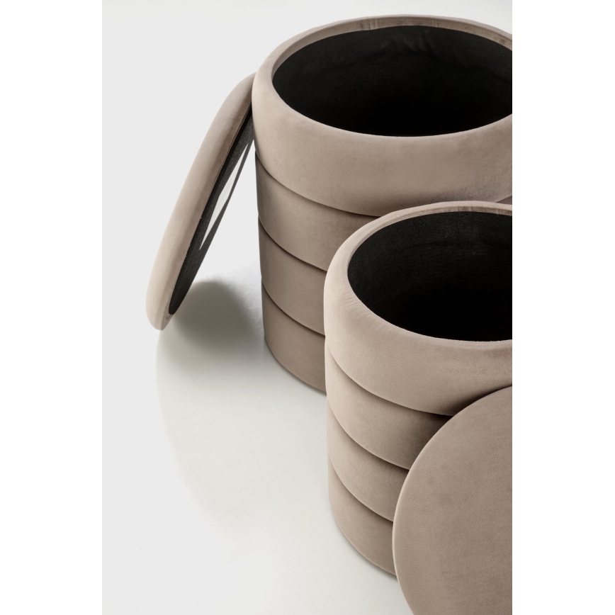 Set de 2 taburetes PAX Ø 33/40 cm taupe