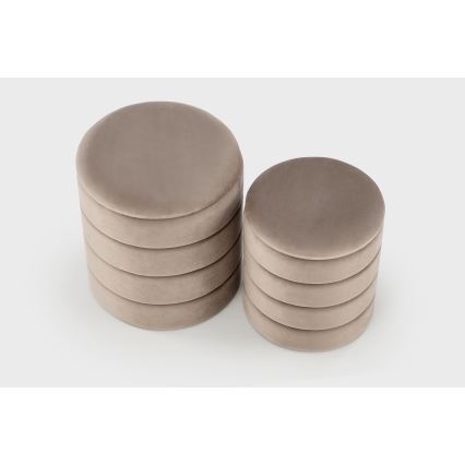 Set de 2 taburetes PAX Ø 33/40 cm taupe
