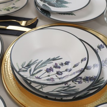 Set de 24 piezas de vajilla multicolor de gres