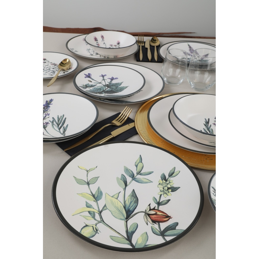 Set de 24 piezas de vajilla multicolor de gres