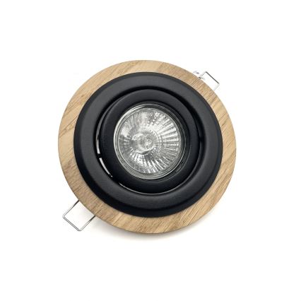 Set de 3 luminarias empotradas de techo TOBBY 1xGU10/20W/230V Ø 11,5 cm roble/negro