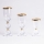Set de 3 portavelas dorados/transparentes