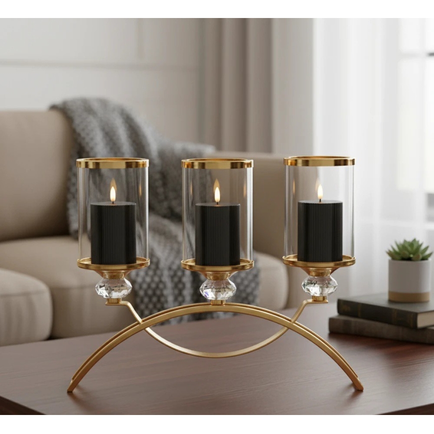 Set de 3 velas LED BRILLO LED/2xAA color negro + mando a distancia