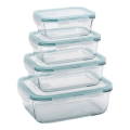 Set de 4 envases para alimentos, transparentes/verde menta