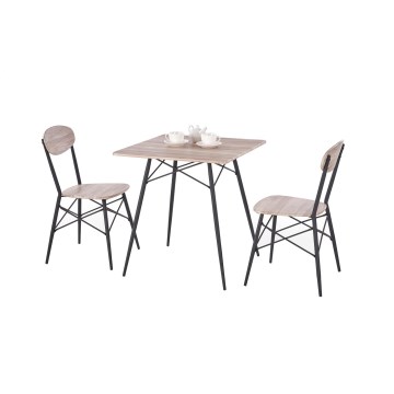 Set de comedor KABIR 70x70 cm roble/negro