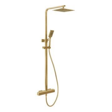 Set de ducha con grifería termostática NAESBY, latón cepillado