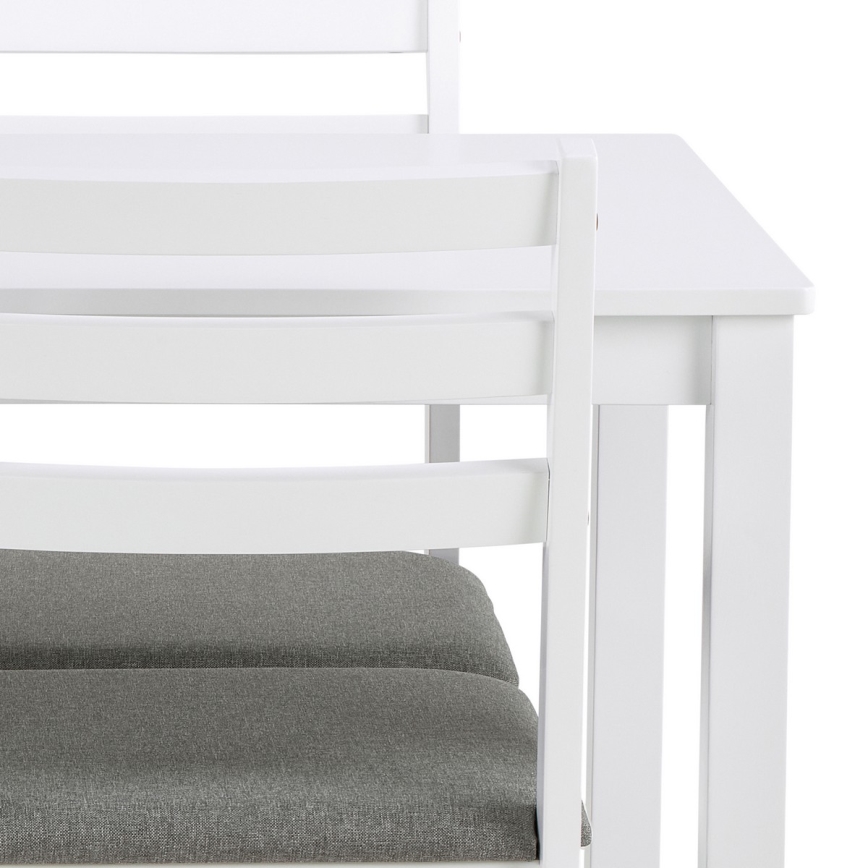 Set de mesa de comedor + 4x sillas EMILY, color blanco