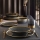 Set de vajilla de 24 piezas antracita/dorado/porcelana