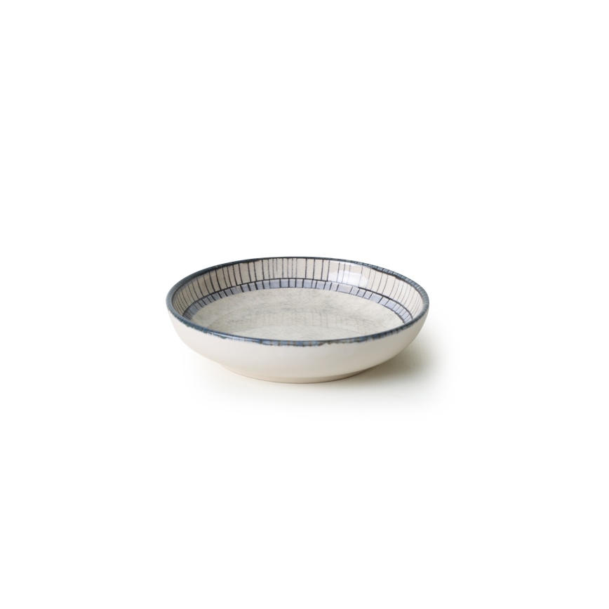Set de vajilla de 24 piezas azul/crema/gres