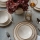 Set de vajilla de 24 piezas beige/marrón/porcelana