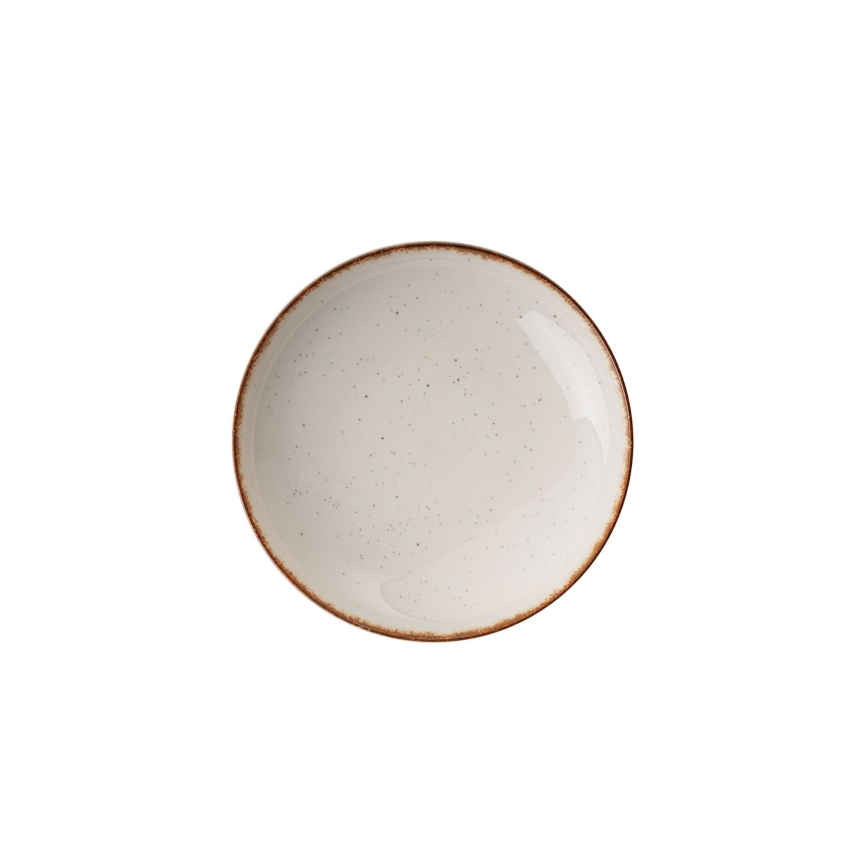 Set de vajilla de 24 piezas beige/marrón/porcelana