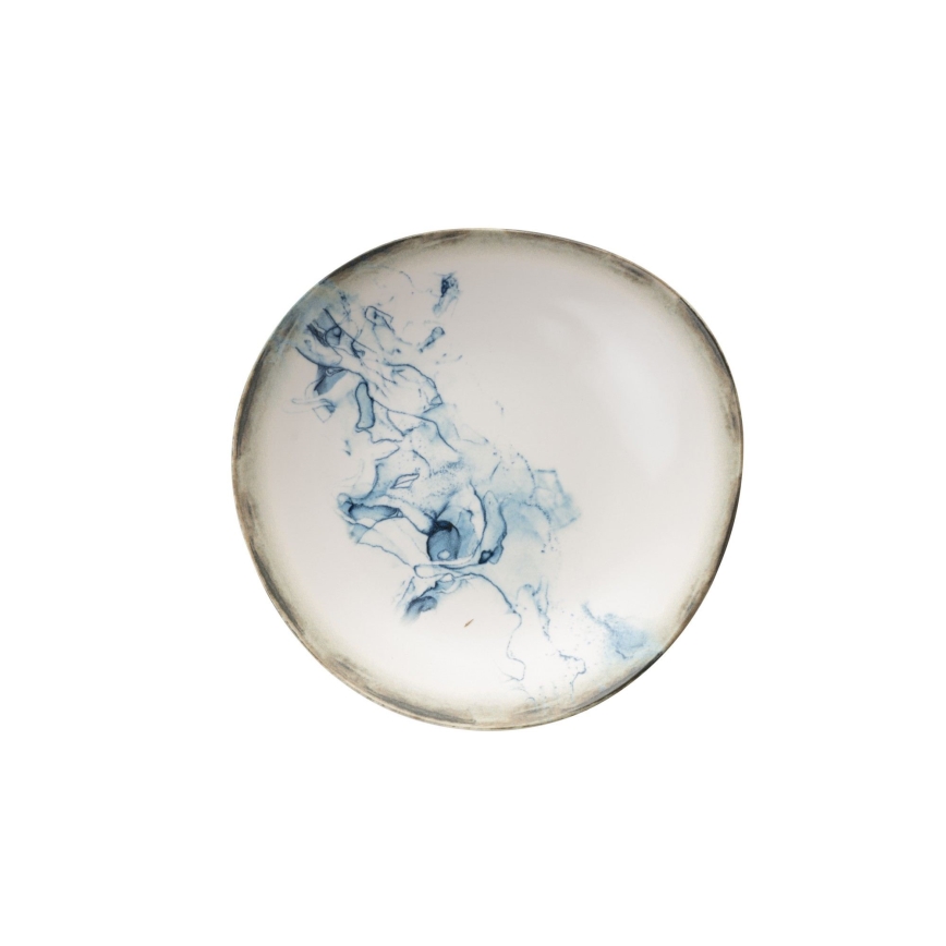 Set de vajilla de 24 piezas blanco/azul/porcelana