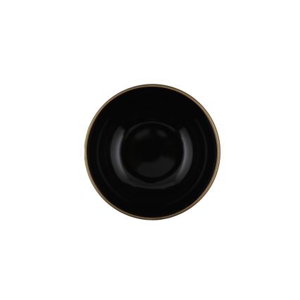 Set de vajilla de 24 piezas negro/dorado/gres
