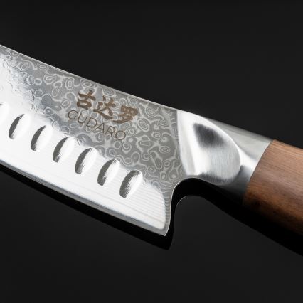 Gudaro - JUEGO de 5 cuchillos de cocina de acero Damasco TAKUMI + soporte para cuchillos y tijeras para aves
