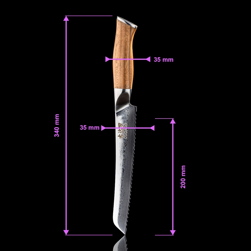 Gudaro - JUEGO de 5 cuchillos de cocina de acero Damasco TAKUMI + soporte para cuchillos y tijeras para aves