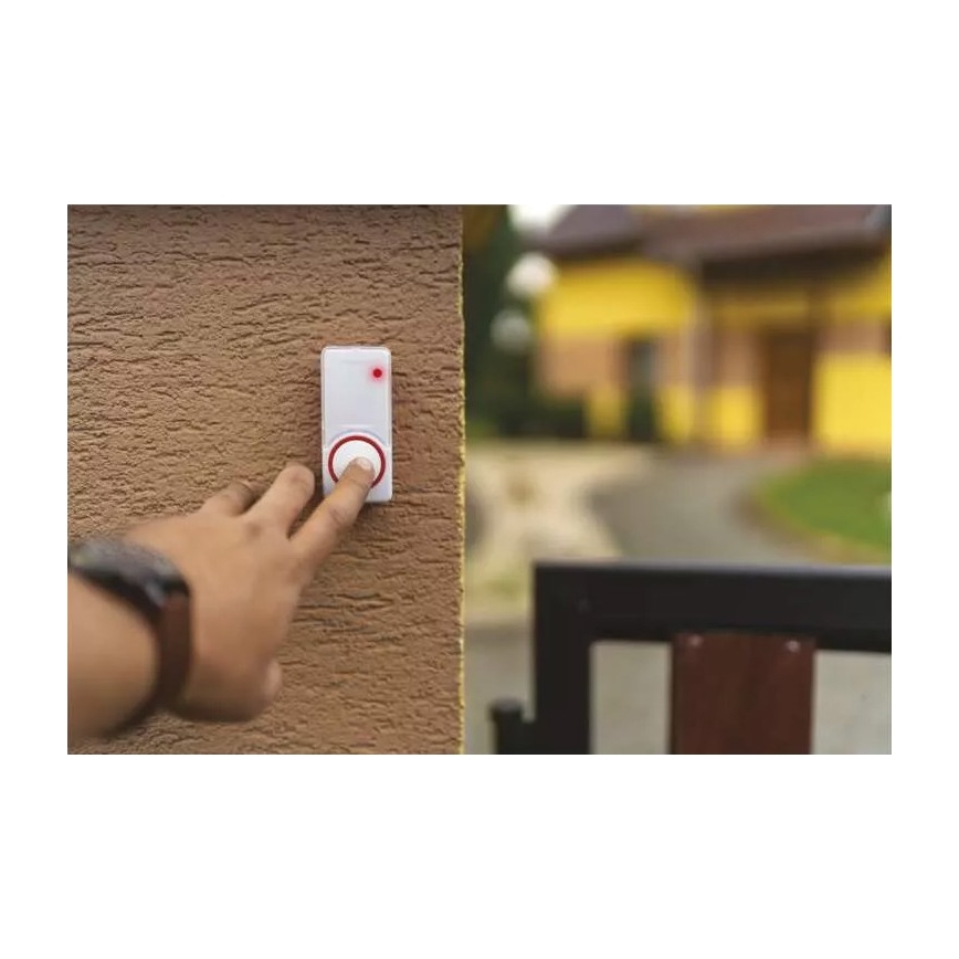 SET Timbre inalámbrico para toma de corriente + 2x pulsador 230V IP44