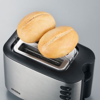 Severin AT 2514 - Tostadora de dos ranuras 850W/230V acero inoxidable/negro