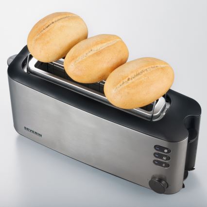 Severin AT 2515 - Tostadora de 2 ranuras 1000W/230V acero inoxidable/negro
