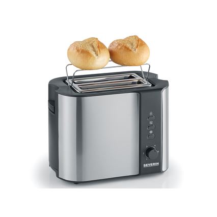 Severin AT 2589 - Tostadora para 2 rebanadas 800W/230V acero inoxidable/negro