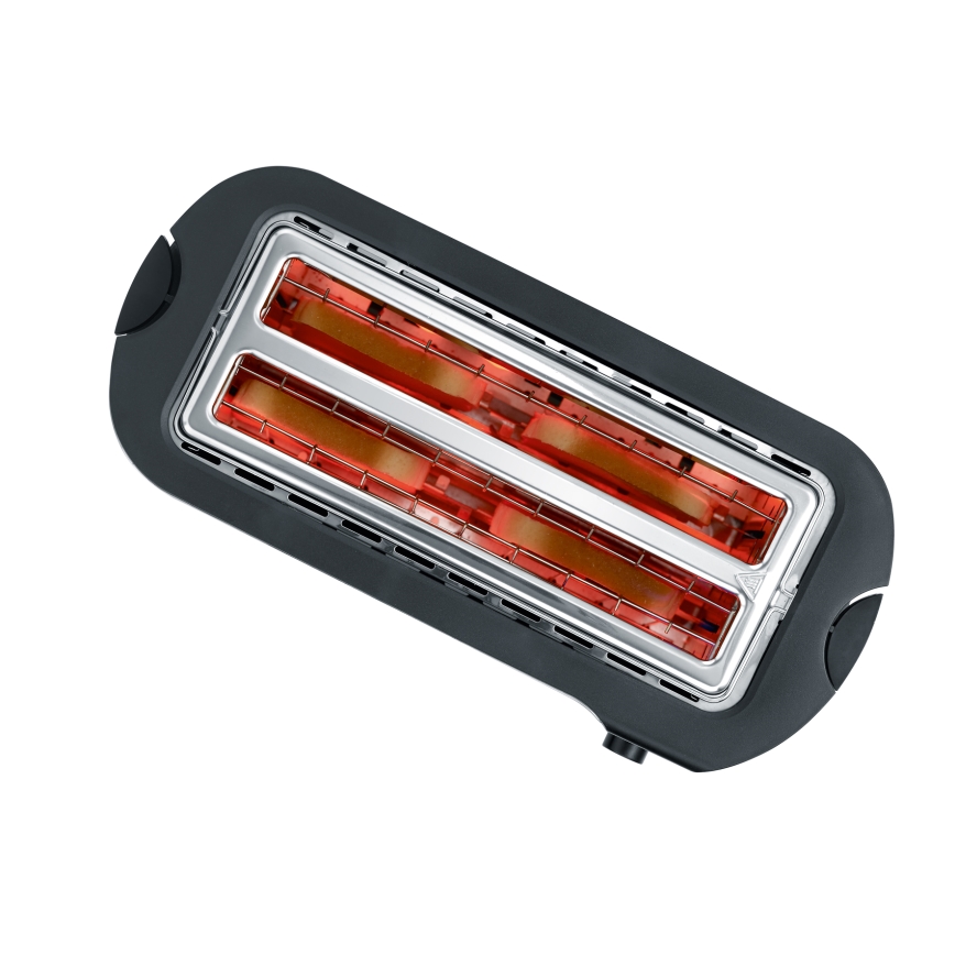 Severin AT 2590 - Tostadora de 4 ranuras, 1400 W/230 V, acero inoxidable/negro