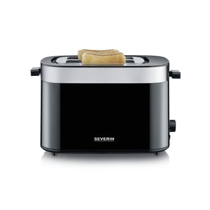 Severin AT 9264 - Tostadora de dos ranuras 800W/230V acero inoxidable/negro