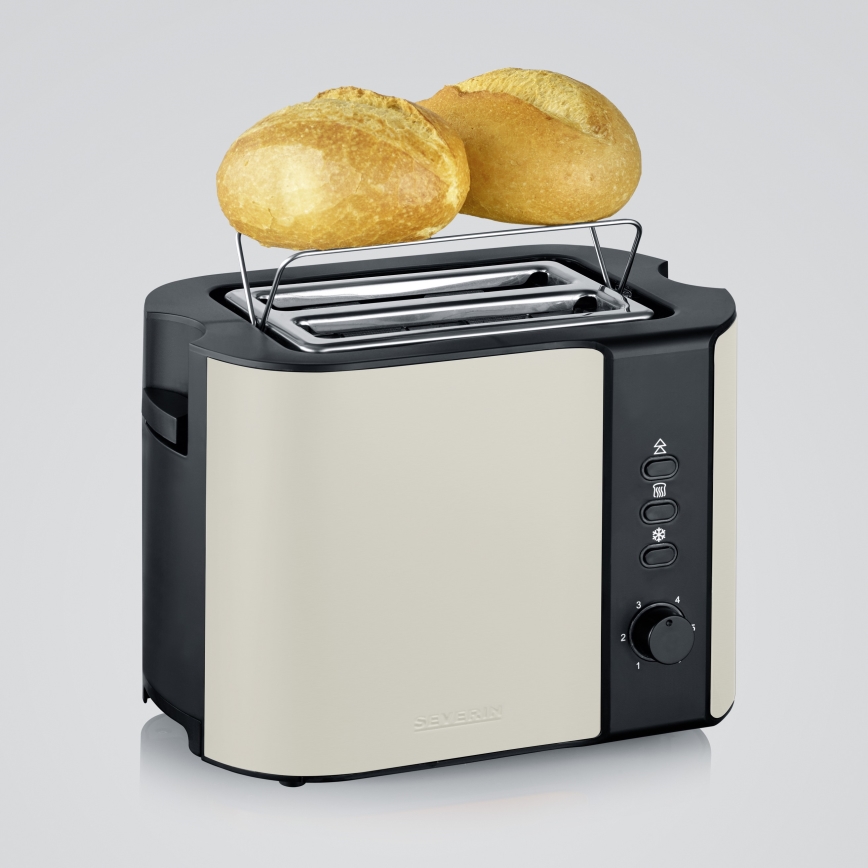 Severin AT 9576 - Tostadora de 2 ranuras, 800W/230V, beige/negro