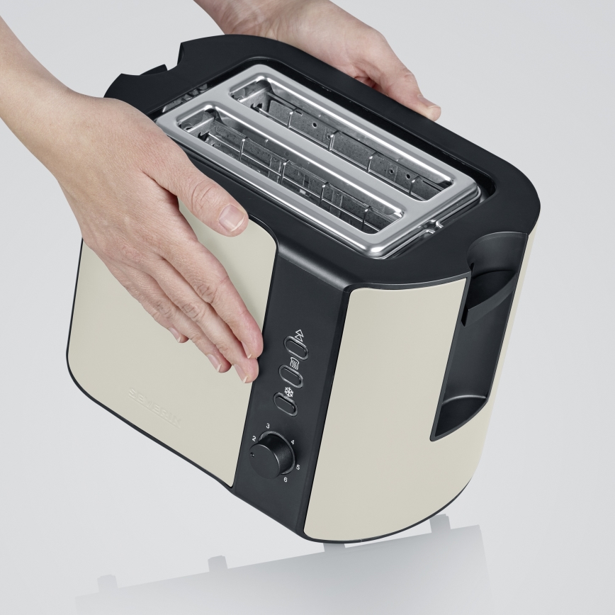 Severin AT 9576 - Tostadora de 2 ranuras, 800W/230V, beige/negro