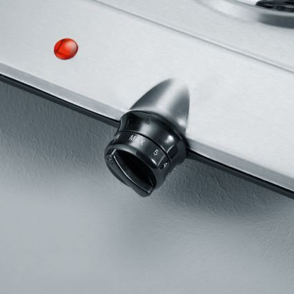 Severin DK 1014 - Placa eléctrica doble 2500W/230V, acero inoxidable