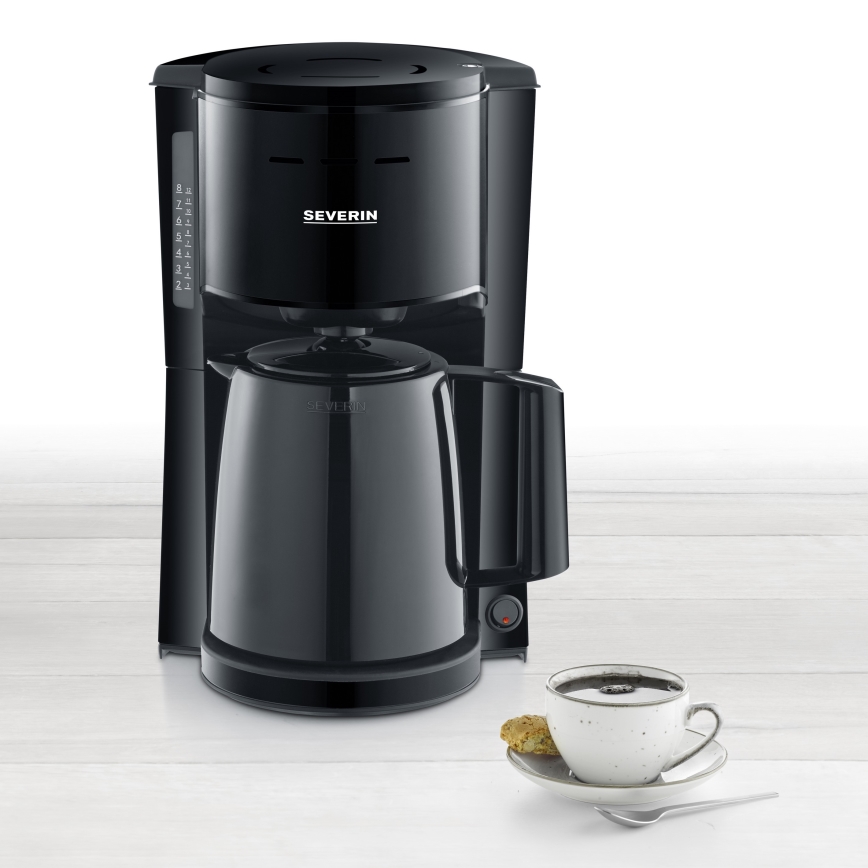 Severin KA 9306 - Cafetera con jarra térmica 1 l 1000W/230V negra