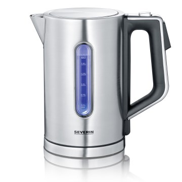 Severin WK 3418 - Hervidor eléctrico 1,7 l 3000 W/230 V acero inoxidable/negro