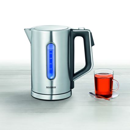 Severin WK 3418 - Hervidor eléctrico rápido 1,7 l 3000W/230V acero inoxidable/negro