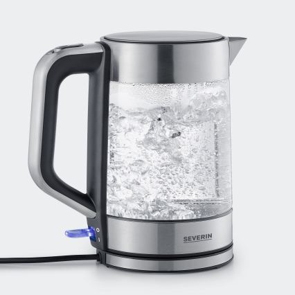 Severin WK 3420 - Hervidor eléctrico 1,7 l 2200W/230V acero inoxidable/vidrio