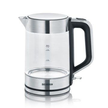 Severin WK 3420 - Hervidor eléctrico rápido 1,7 l 2200W/230V acero inoxidable/vidrio