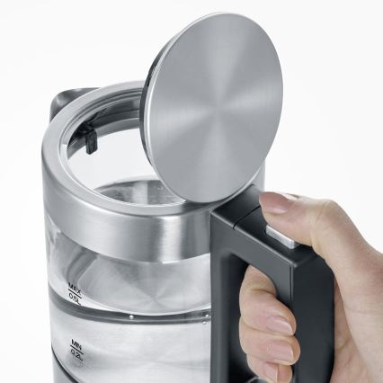 Severin WK 3472 - Hervidor eléctrico rápido 0,5 l 1100 W/230 V acero inoxidable/vidrio