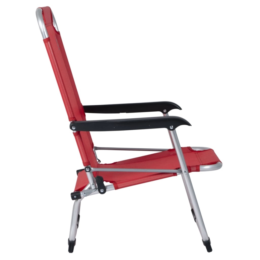 Silla de camping plegable roja