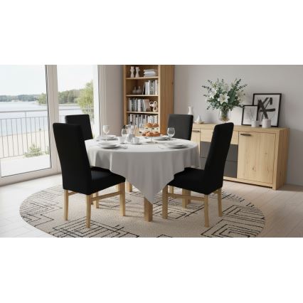Silla de comedor ALISON negra/roble