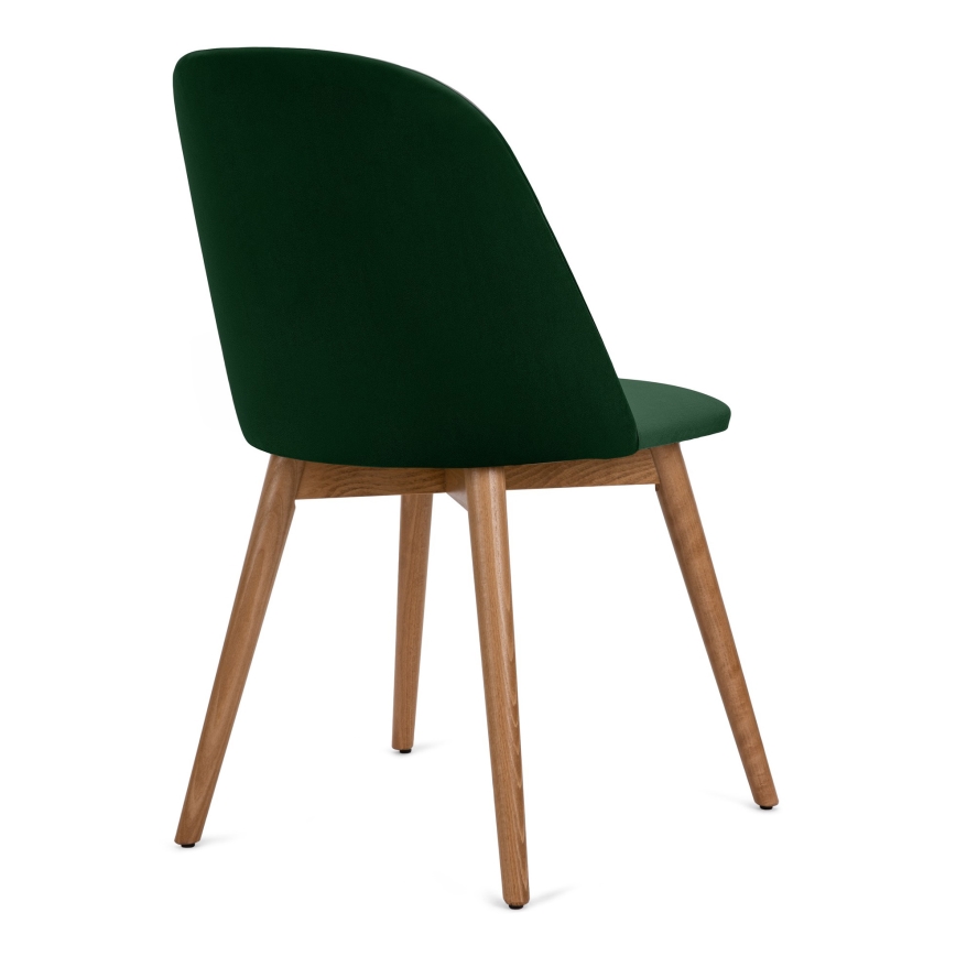 Silla de comedor BAKERI 86x48 cm verde oscuro/roble claro