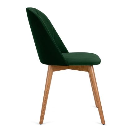 Silla de comedor BAKERI 86x48 cm verde oscuro/roble claro