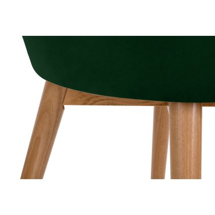 Silla de comedor BAKERI 86x48 cm verde oscuro/roble claro