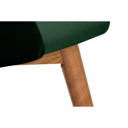 Silla de comedor BAKERI 86x48 cm verde oscuro/roble claro