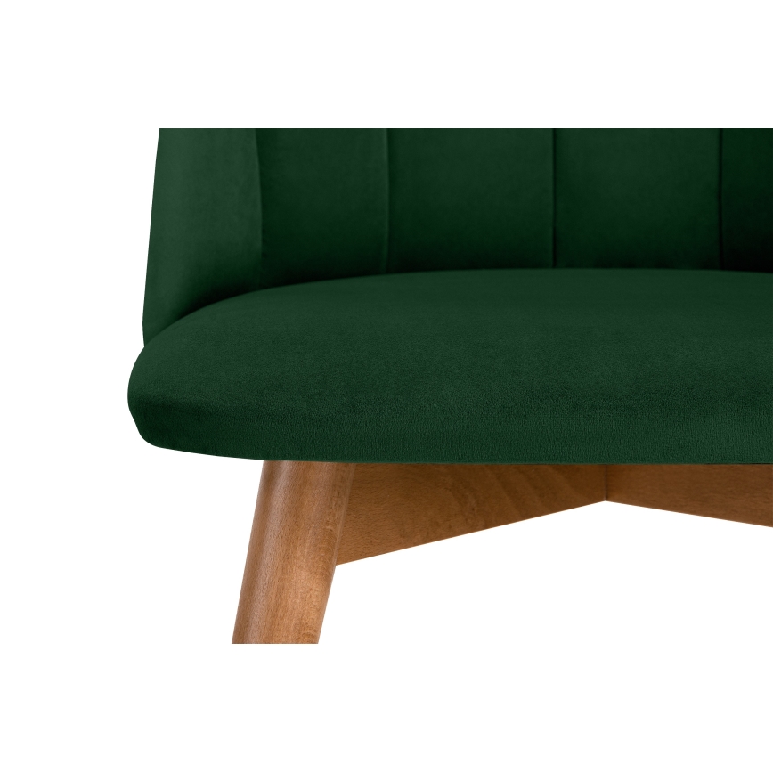 Silla de comedor BAKERI 86x48 cm verde oscuro/roble claro