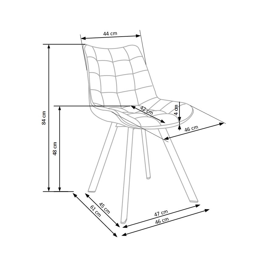 Silla de comedor COMORO, 1 ud., amarilla