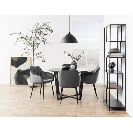 Silla de comedor con reposabrazos AYLIN 1 pz gris oscuro